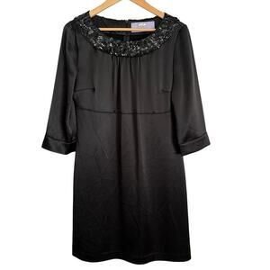 Vera Wang Lavender Label Dress Women’s Sz 6 Black Embellishments Collar Classic